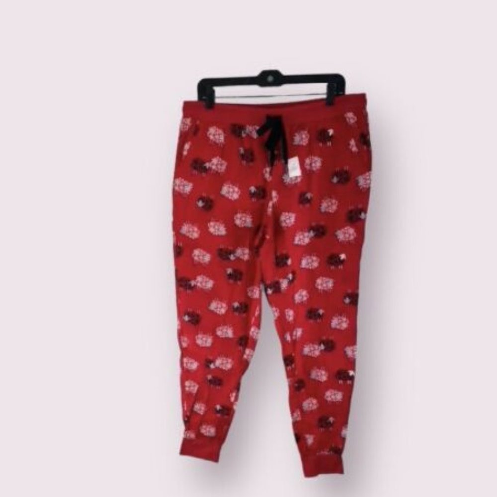 Secret Treasures Sleep Pajama Pants Jogger Flannel Red Sheep Snowflakes XL 16-18